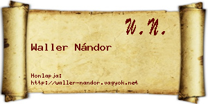 Waller Nándor névjegykártya