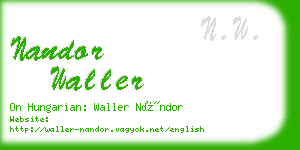 nandor waller business card